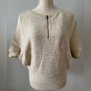 Free People Womens XS Cream Pullover Sweater‎ Cold Shoulder Lambswool Blend